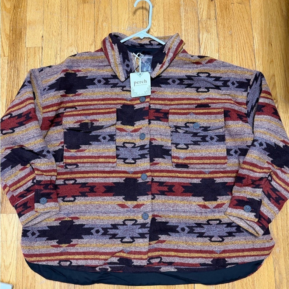 NWT Perch by Blue Pepper Aztec Print Shacket #0014 & #0061